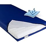 PROCAVE wasserdichter Matratzenbezug in blau. atmungsaktiv und abwischbar 90x200 cm für Matratzen-Höhe 20 cm - Made in Germany