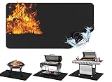 Grillmatte Bodenschutz,152x 101 cm 3 Schicht Feuerschutzmatte Hitzebeständig bis 1800°F Hitzeschutzmatte - Grillteppich Outdoor Grillmatte für Gasgrill Holzkohlegrill Kamine