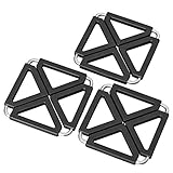 Oishii Heat Master+ Topfuntersetzer aus Silikon, erweiterbar, quadratisch, Schwarz, 3 Stück