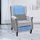 Homgoday Sessel mit Patchwork-Design aus Stoff, Stühle für den Außenbereich, Esszimmerstühle für Garten, Gartenmöbel, Gartenmöbel für Garten, Außenbereich