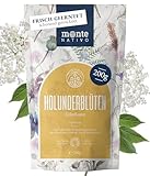 Holunderblütentee Monte Nativo (200g) - Holunderblüten schonend getrocknet als Holundertee - 100% natürlich und ohne Zusatzstoffe - Aromatischer Kräutertee für einen köstlichen Aufguss