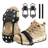 Yanbaozi Steigeisen, Schuhspikes, Schuhkrallen, mit 11 Edelstahl Zähne Spike für Schuhe Winter, Eisspikes Schneeketten Schuhe， Spike Grödel für Bergschuhe