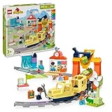 LEGO DUPLO Große interaktive Eisenbahn -Lernspielzeug für Kleinkinder ab 3 Jahren – inkl. Schieb-und-los-Zug mit Licht und Sound, 16 Gleisstücke & 4 Figuren – Geschenk für Jungen & Mädchen - 10428