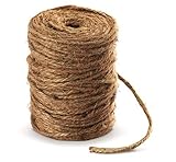 100M Garten Kordel 4 mm JuteSchnur Absofine Natürliche Jute Bastelschnur für Haushalt Garten DIY Kunsthandwerk Dekoration