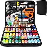 MARQUEEN Professionelles großes Nähset, 200 hochwertige Nähzubehör, inklusive Schneiderschere, 41 XL-Garn Spulen und 30 Nadeln, geeignet für Reisende, Erwachsene, Kinder