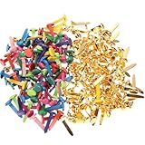 Musterbeutelklammern Musterklammern Briefklammern Scrapbooking Brads Metall Rundkopfklammern Bunte Musterbeutelklammer Bastelklammern Mini Brads Split Pins für Basteln Verzierungen und DIY 200 Stück