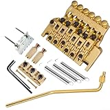Komplettes Tremolo-Brücken-Set für E-Gitarren, doppelte Verriegelung, einfache Installation, alle Teile im Lieferumfang enthalten (Gold)