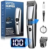 Barttrimmer Herren,Rasierer Herren Elektrisch mit Batterieanzeige, Bartschneider Trimmer Haarschneider mit ZoomRad(1-10mm),Gesichtshaartrimmer Intimrasierer Shaver,Full Body Hair Groomer für Männ,USB
