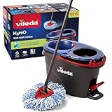 Vileda H2PrO Spin mop Wischmopp Set mit Eimer| 100% Trennung von Frisch- und Schmutzwasser | Innovatives Zweitanksystem mit Auswringfunktion | Müheloses Auswringen | Mikrofaserreinigung | Ergonomisch