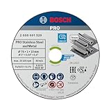 Bosch 5x PRO Stainless Steel and Metal Speed Thin Trennscheibe für Mini-Winkelschleifer und 10 mm Bohrung (für Stahl, Edelstahl, Ø 76 mm, Professional Zubehör Mini-Winkelschleifer)