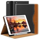 ARVOK Hülle für iPad 9. / 8. / 7. Generation mit Stifthalter 10.2 Zoll Modell 2021/2020 / 2019, Stoßfeste Schutzhülle mit Auto Schlafen/Wachen, Premium Leder Folio Standabdeckung für iPad 9 8 7