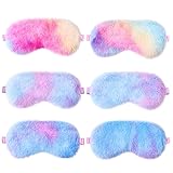 Kaisibum 6 Stück Schlafmaske Frauen Kinder, Sleeping Mask Plüsch Schlafmaske Mehrfarbig Augenbinde Weich Augenmaske für Kinder Mädchen，Partytütenfüller, Partygeschenke für Kindergeburtstage