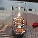 BOZHEN Moderne transparente Glasöllampe Glaskerzenhalter kreative Dekoration Öllampe für drinnen Haus Notbeleuchtung Kerosinlampe Haushalt rauchfreie Butterlampe