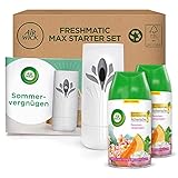 Air Wick Freshmatic Max – Starter Set mit Gerät und 2 Nachfüllern – Lufterfrischer automatisch – Duft: Sommervergnügen – 2 x 250 ml Nachfüller + Gerät in Weiß