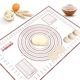 GWHOLE Silikonmatte Backmatte Silikon Teigmatte Wiederverwendbar Antihaft Rutschfest mit Messung, 60 x 40 cm (40×60cm, Rot)