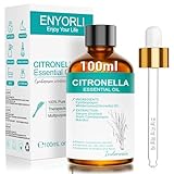 ENYORLI Citronellaöl Ätherische Öle 100ml 100% Naturreine Citronella Öl Herb-Frischer Duft für Diffuser, Raumduft, DIY Kerzen, Seife, Geschenke für Frauen