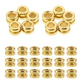 PAMINGONO 50 Stück Gitarrensaitenperlen aus Metall für Akustik und Folk Gitarren Saitenhalter Zubehör zur Klangverstärkung und Längerem Sustain Gold