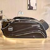 Elektrische Massageliege im modernen schwarzen Design, Salon-Waschliege und Gesichtsbehandlungs-Ausstattung, inklusive Wasserzyklus, intelligenter Massagefunktion und Handyhalterung