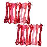 SHINEOFI 64 Rollen Teilige Stickgarn-sets Rotserie pro Strang Baumwollfäden Geeignet für Kreuzstich Handquilting DIY Schmuck und Kreative Näharbeiten