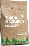 GardenGloss Rasensamen Schnellkeimend Sommer 5kg - Made in Germany - 250m2 Fläche Rasen - Grassamen Turbo Nachsaat und Neuanlage - Rasennachsaat