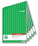 SIGEL SD030/5 Tagesbericht / Regiebericht A4, 2x40 Blatt, selbstdurchschreibend, 5er Pack, mikroperforiert, mit Abheftlochung, aus nachhaltigem Papier