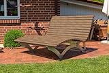 SCALANT Waldsofa Classic mit Polsterauflage Wave + Kissen + Schutzhülle, WPC-Latten, für 2-3 Personen, Sonnenliege, Außenliege, Wellenliege, Relaxliege, Liege für den Garten, feuerverzinkt