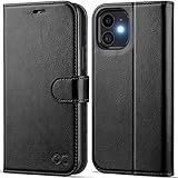 OCASE iPhone 12 Hülle iPhone 12 Pro Handyhülle [Premium PU Leder] [Kartenfach] [Magnetverschluss] Lederhülle RFID Schutzhülle Klapphülle Case Cover Etui Kompatibel für iPhone 12/12Pro Schwarz