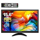 Thinlerain 15,6 Zoll PC Monitor, 1600×900 TN Panel, 60Hz, 5ms, Kleiner Desktop Monitor mit HDMI/VGA/BNC/AV/USB/AV Anschluss, Zwei Lautsprechern, VESA