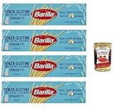 Barilla Pasta Spaghetti Senza Glutine,Glutenfreie Nudeln aus weißem Mais, gelbem Mais und braunem Reis 4x 400g + Italian Gourmet polpa 400g