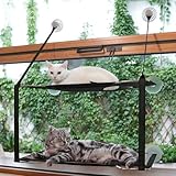 LIFIS Katzen Fensterliege Klappbar Hängematte für Fenster Metallrahmen bis zu 25kg 2 Schichten Katzenbett, Weiche Matten, Sonniger Katzenhängematte