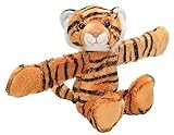 Wild Republic 18085 Huggers Schnapparmband Kuscheltier, Plüschtier, Tiger 20 cm