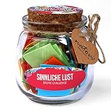 Natovi® Erotische Paar Challenge Losbox - Sex Spiel mit 52 Erotik Aufgaben aus Tantra & Kamasutra - Partner Geschenke zum Geburtstag, Jahrestag & Valentinstag für sinnliche Paarzeit!