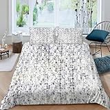 MOXINO 3D Abstrakt Bettwäsche 155x220 cm 3teilig Retro Bettwäsche für Teenager Leicht Mikrofaser Bettbezug Sommer Weiche Bettbezüge mit 2 Kissenbezüge 50x75（Muster 165-6）