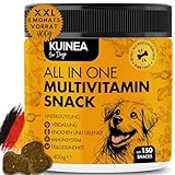 KUINEA® All-in-One Vitamine für Hunde als Leckerli I ca. 5-MONATS-VORRAT I Unterstützend bei: Verdauung, Knochen & Gelenke, Immunsystem, Fellgesundheit, Nahrungsergänzungsmittel Hund 150 Snacks (400g)