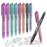 Radierbarer Kugelschreiber, 0,5mm Radierstift, 8 Farben Tintenroller , Stifte mit Thermosensitive Tinte, Radiergummi für Studenten Geschenk, Schule, Bürobedarf