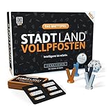 DENKRIESEN Stadt Land Vollpfosten® Das Brettspiel | Grundspiel | Ab 12 Jahren | 4-12 Spieler | Partyspiel