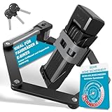 TECHCYC Fahrradschloss, Faltschloss Fahrrad 86 cm mit 3 Schlüsseln, Diebstahlsicher, Robustes Fahrradschlösser aus gehärtetem Carbonstahl, Fahrradschloss hohe Sicherheit inkl. Halterung