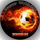 Fondant Tortenaufleger Tortenbild Geburtstag kompatibel mit Fußball personalisiert K1