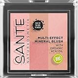 SANTE Naturkosmetik Multi-Effect Mineral Blush 01 Coral, Rouge, 6 Farbnuancen für einen natürlich-strahlenden Glow und einen frischen Teint, mit wertvollen Bio-Extrakten, Natural, Vegan, 8g