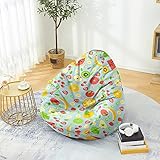 Odot Fruchtmuster Sitzsack Weich Modern Sitzsack Bezug, Sitzsack Bezug Ohne Füllung, Komfortabler Abnehmbarer Bean Bag, Indoor Outdoor Sitzsack Living Room Decor (S (70x80cm),Früchte)