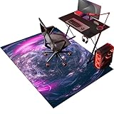 Gaming Bodenschutzmatte, Bürostuhl Teppich Unterlage, Gaming Stuhlmatten, Stuhlmatte für Hartböden, Bürostuhl Unterlage, Schreibtischstuhl Unterlage, Bürostuhlmatte für Hartholzböden 140 x 160 cm