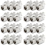 deleyCON 24x CAT 7 Keystone Jack Modul Optimal für CAT7 CAT6 CAT6a Verlegekabel Verbinder Patchkabel Netzwerkkabel STP Schirmung RJ45 Buchse 1000 MHz 10 Gbit/s Schneidklemme (LSA)