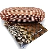 XL Mikrofasertuch mit Brillenetui I Optikerqualität I 20cm X 20cm I Brillenptutztuch I Hardcase I Hardschale I Premiumqualität I Brille, Smartphone, Tablet, Objektiv (Orange)