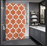 goodbath Duschvorhang, marokkanisches Muster, wasserdicht, Polyester, für Badezimmer, Badewanne, Hotel, Orange, 120 x 200 cm