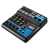 DJ Digital Mischpult Bluetooth Soundboard Mit Verstärker Audio Mixer 5-Kanal Mischpult mit Bluetooth USB Reverb-Effekt