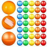 Amosfun Hohlkugeln aus Kunststoff 4cm 50 Bunte Tombola Kugeln zum Befüllen für Private Feiern und Ziehspiele