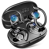 Bluetooth Kopfhörer Sport 5.4, 2025 In Ear Kopfhörer Kabellos Bluetooth mit Hi-Fi Stereo, 50Std Sportkopfhörer Over-Ear mit Ohrhaken, Noise Cancelling Earbuds/4 ENC Mic, IP7 Wasserdicht Ohrhörer/USB-C