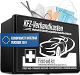 HELDENWERK Auto Verbandskasten 2024 europaweit einsetzbar & geprüft (StVO konform) - KFZ Erste-Hilfe-Set Verbandskasten DIN 13164 zertifiziert - PKW Verbandkasten Tasche, Erste Hilfe Kasten