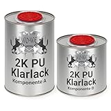 WO-WE 2k PU Klarlack Versiegelung Treppenlack Parkettlack Holzlack farblos - Glänzend 1,5kg