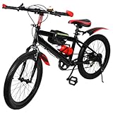 AOOUNGM Mountainbike 20 Zoll Kinderfahrrad 20 Zoll Jungen 7 Gang Kinderfahrrad für Jungen und Mädchen Upgraded Jugendrad Erwachsene kinderfahrrad mit Kotflügeln (Rot)